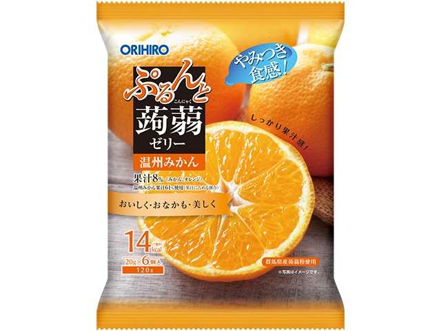 ORIHIRO Konjac Jelly Pouch, Unshu Mikan 120g (20g × 6)