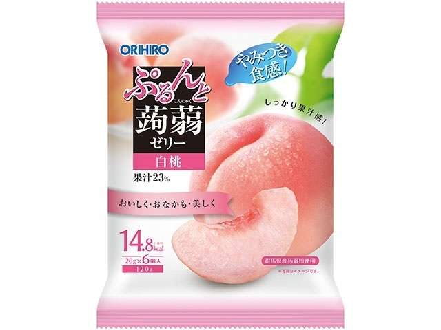 ORIHIRO Konjac Jelly Pouch, White Peach 120g (20g × 6)