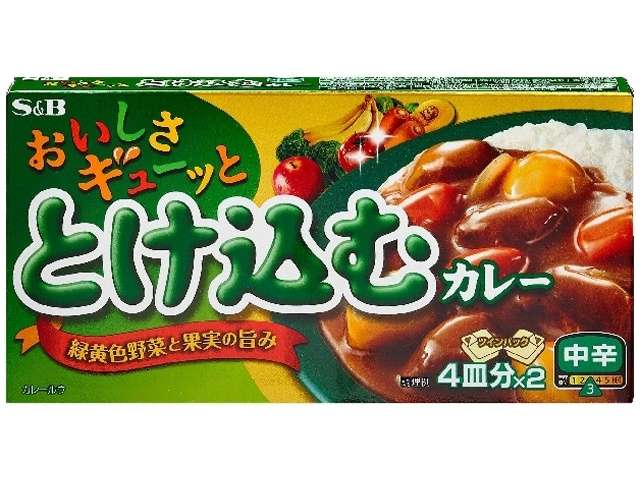 S&B Oishisa Gyutto Tokekomu Curry Roux Medium Hot 140g