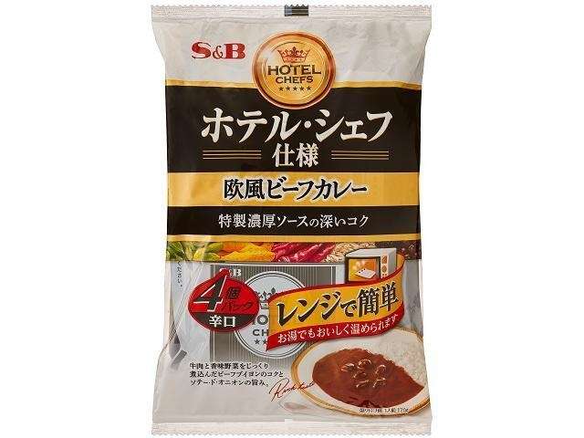 S&B Hotel Chef European-Style Beef Curry 4-Pack Hot 680g