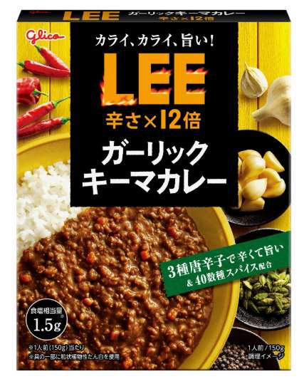 Glico LEE Garlic Keema Curry Hotness ×12 150g