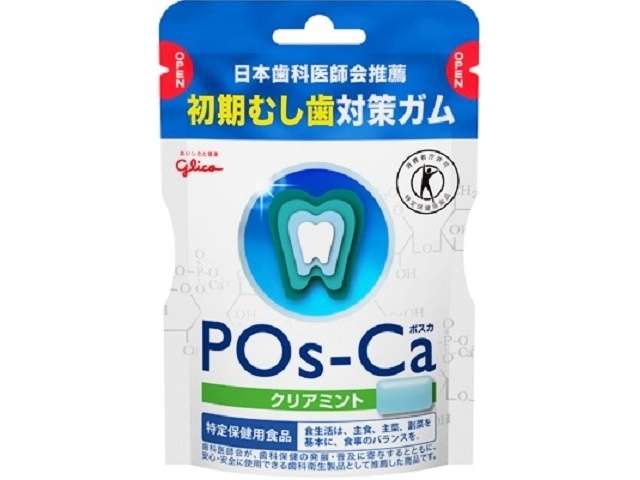 Glico POs-Ca Clear Mint Chewing Gum Eco Pouch, 75g