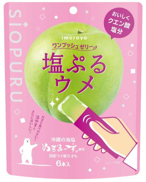 Imuraya One-Push Jelly Shio Purun Ume 90g (15g × 6)