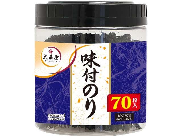 Ohmoriya Seasoned Nori Tabletop Container, 12-Cut, 70 Sheets