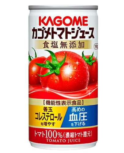 KAGOME Tomato Juice No Salt Added 190g × 6 Cans