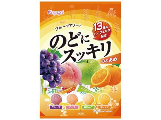 Kasugai Nodo ni Sukkiri Mild Fruit Throat Candy 118g
