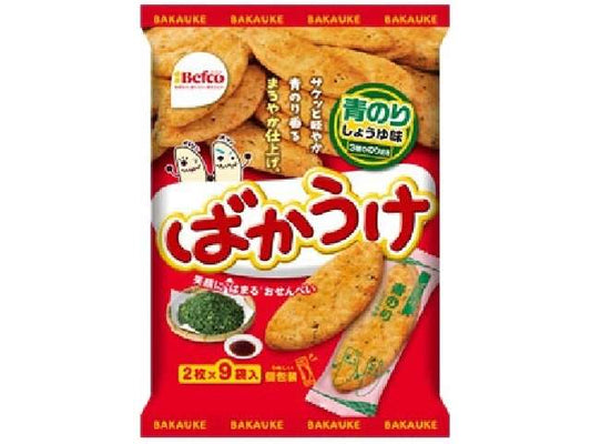 Befco Bakauke Aonori Soy Sauce Flavor Rice Crackers 18 Pieces