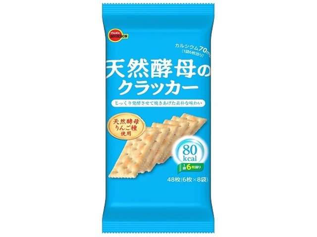 Bourbon Natural Yeast Crackers 48 Pieces (6 Pieces × 8 Packs)