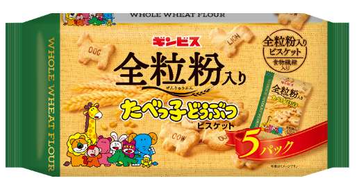 TABEKKO DOUBUTSU WHOLE WHEAT 5P BAG 100g