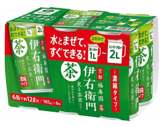 Iyemon Roasted Tea Leaf Concentrate 185g × 6 Cans