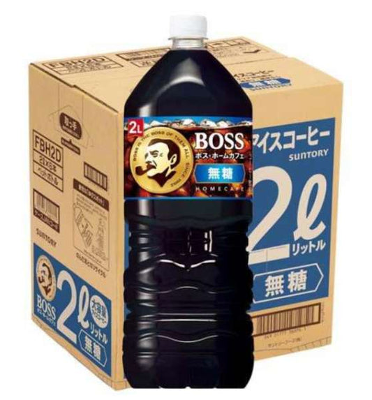 BOSS Home Café Unsweetened 2L × 6 PET Bottles