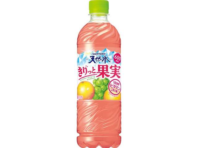 Suntory Tennensui Kiritto Kajitsu Pink Grapefruit & Muscat 600ml PET Bottle