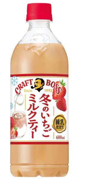 Craft Boss Strawberry Condensed Milk Tea 600ml PET Bottle