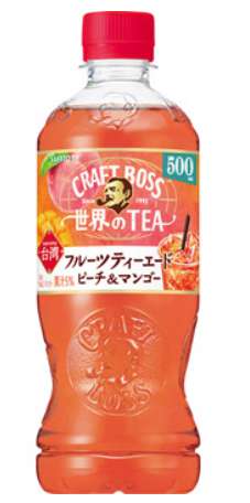 Craft Boss World of TEA Fruit Tea-Ade Peach & Mango 500ml PET Bottle