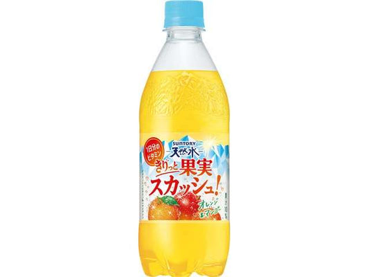 Suntory Tennensui Kiritto Kajitsu Squash Orange & Mango 500ml PET Bottle
