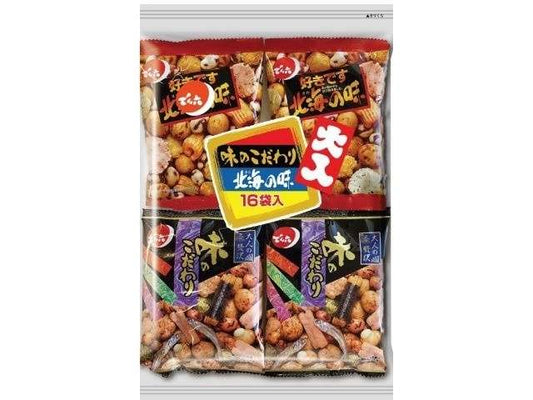 Denroku Pair Pack Assorted Seafood, Rice Cracker & Peanut Snacks, 16 Bags, 336g