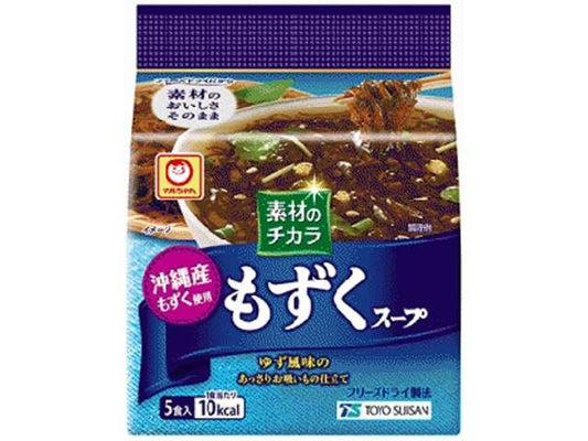 Maruchan Sozai no Chikara Mozuku Seaweed Soup, 5 Servings, 18 g (3.6 g × 5)