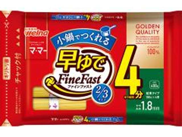 Ma・Ma Quick-Cooking Spaghetti FineFast 2/3-Length 1.8mm, Resealable Bundled Type 400g
