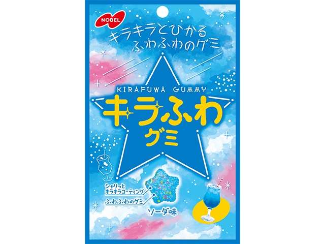 NOBEL Kira-Fuwa Gummy Soda Flavor 50g