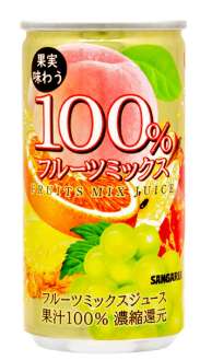 Sangaria Kajitsu Ajiwau 100% Fruit Mix Juice 190g Can