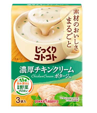 Jikkuri Kotokoto Rich Chicken Cream Potage 55.5g (3 Sachets)