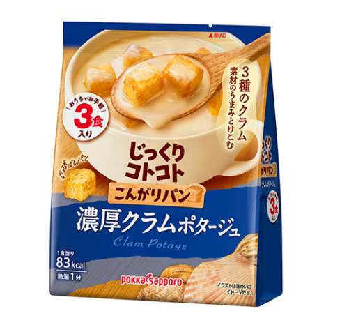 Jikkuri Kotokoto Toasted Bread Rich Clam Potage 58.5g (3 Sachets)