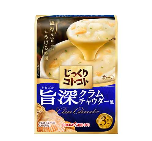 Jikkuri Kotokoto Umami-Rich Clam Chowder-Style Soup 60.6g (3 Sachets)