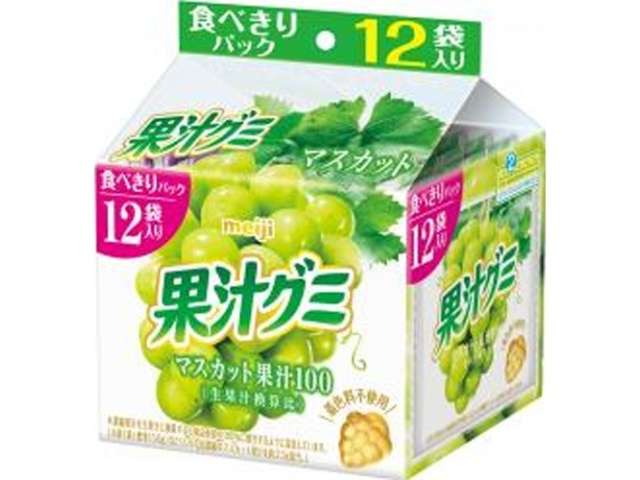 Meiji Fruit Juice Gummy Smart Pack Muscat 163g (12 Packs)