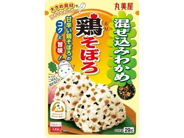 Marumiya Mazekomi Wakame Rice Mix Seasoned Minced Chicken, 29g