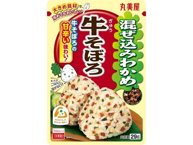 Marumiya Mazekomi Wakame Rice Mix Seasoned Minced Beef, 29g
